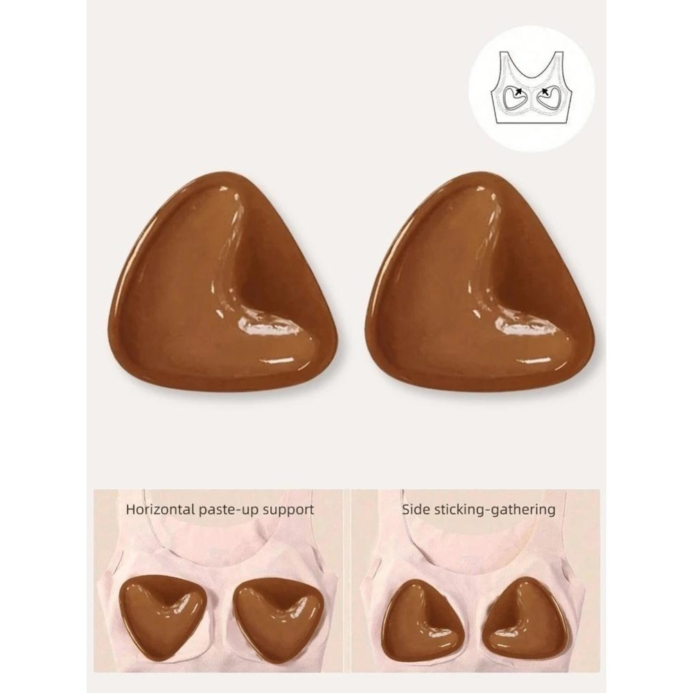 Brown Size B Cup Double Sided Adhesive Push Up Padded Bra Sticky Inserts Black